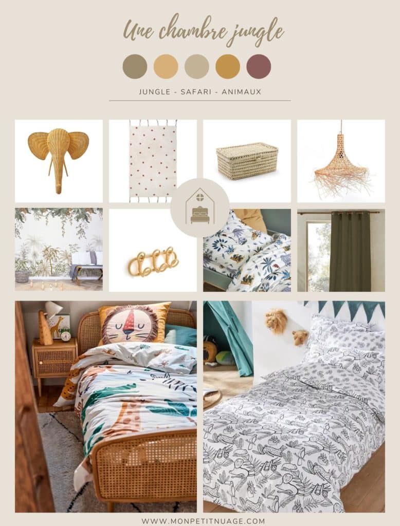 CHAMBRE JUNGLE ENFANT MOODBOARD