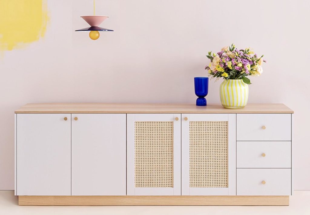 buffet cannage ikea plum diy tuto
