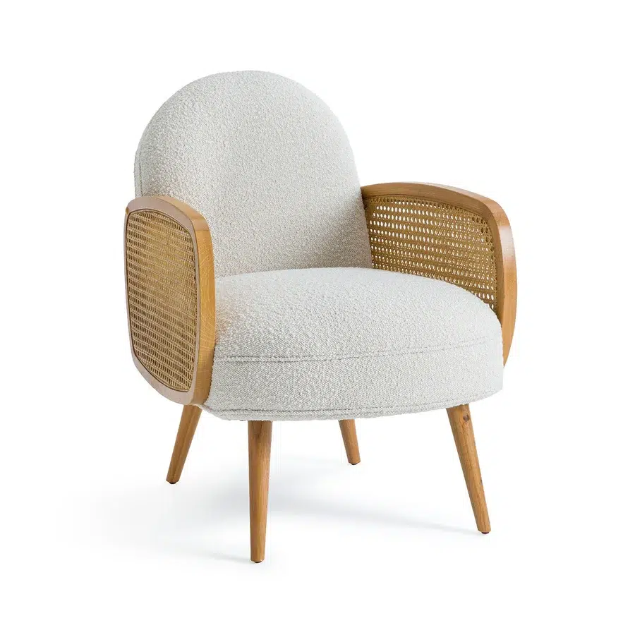 fauteuil bouclette cannage