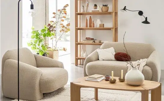 fauteuil vintage bouclette