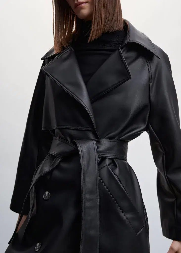 trench femme similicuir long