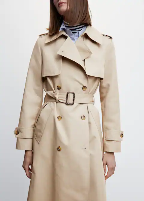 trench long femme beige mango