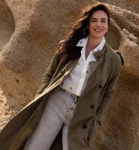 trench long femme kaki
