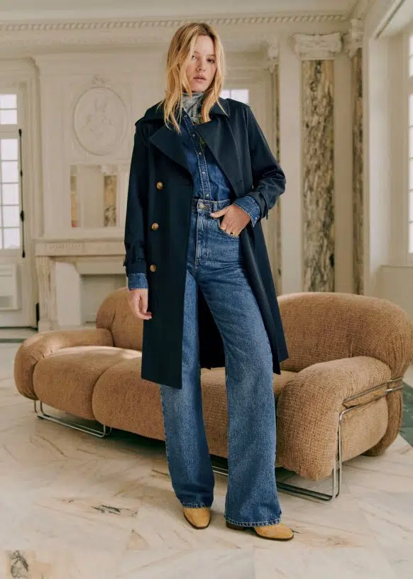 trench sezane marine