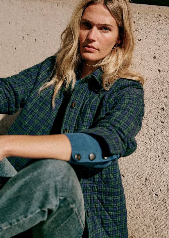 veste surchemise femme tartan matelassee
