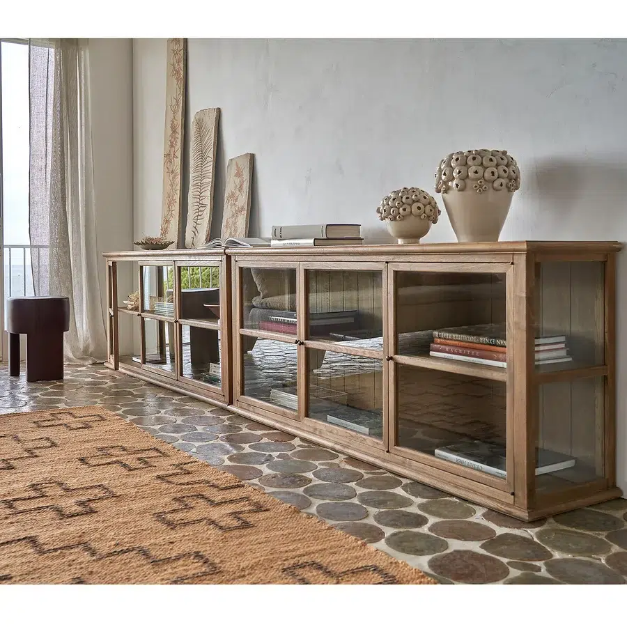 vitrine bois vintage