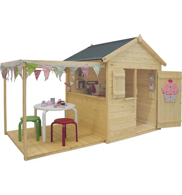 cabane maisonnette enfant bois terrasse