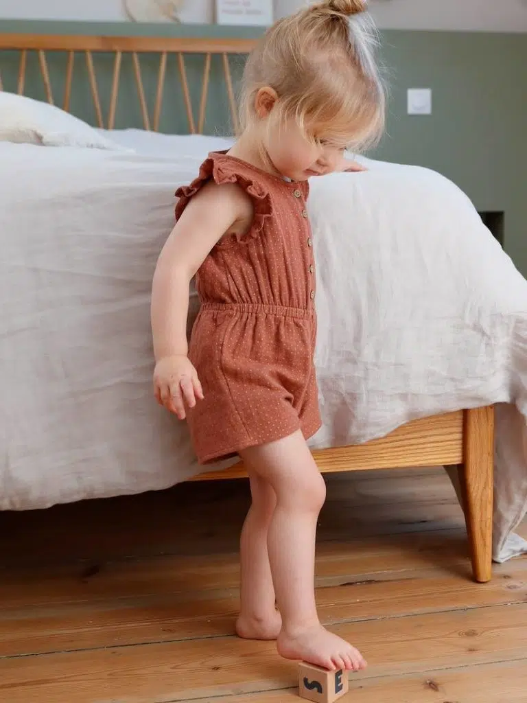 combi short en gaze de coton bebe