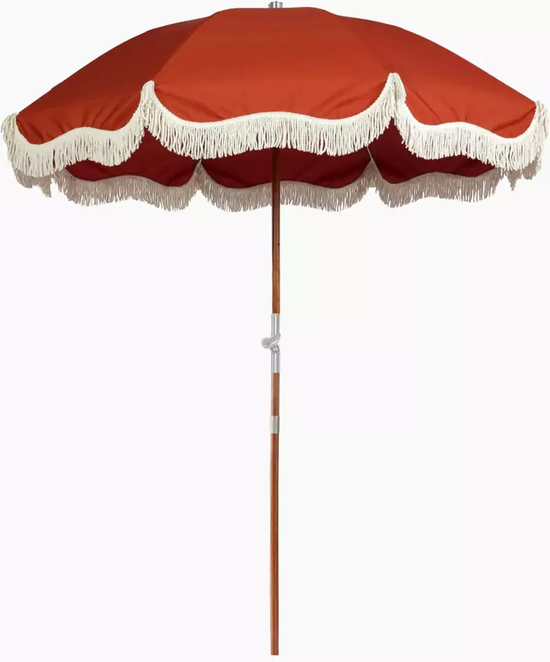 parasol vintage franges rouge