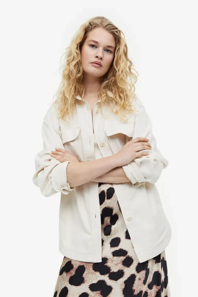 veste surchemise femme ecru hm