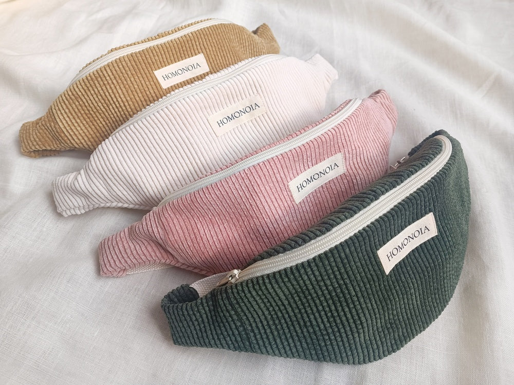 Sac banane velours cotele Tissu recycle