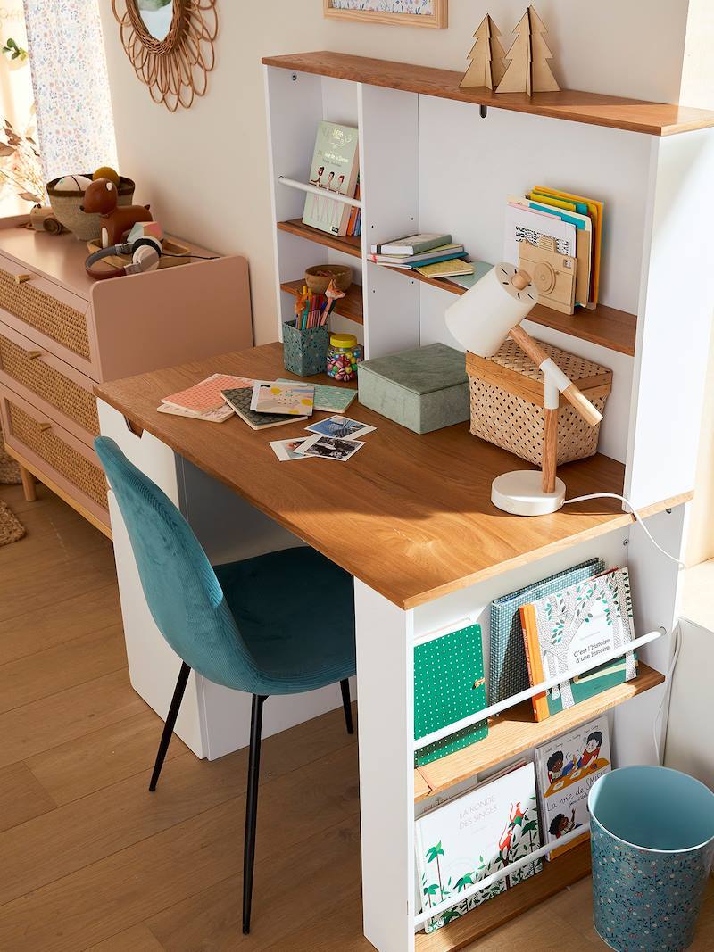 bureau vertbaudet enfant avec rangements bibliotheque