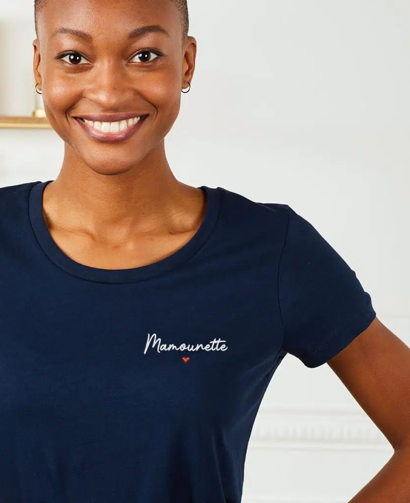 t shirt femme mamounette brode cadeaux papa cadeaux maman