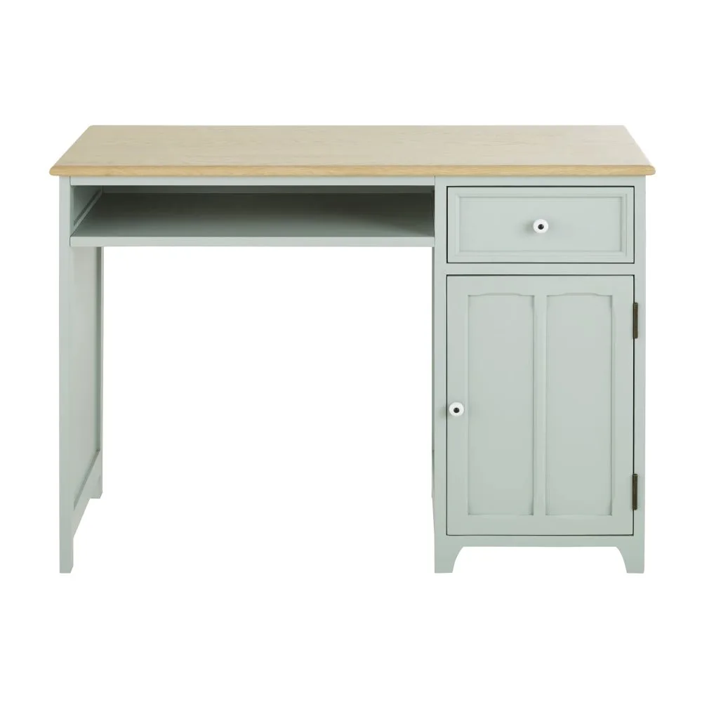 bureau porte et tiroir vert de gris