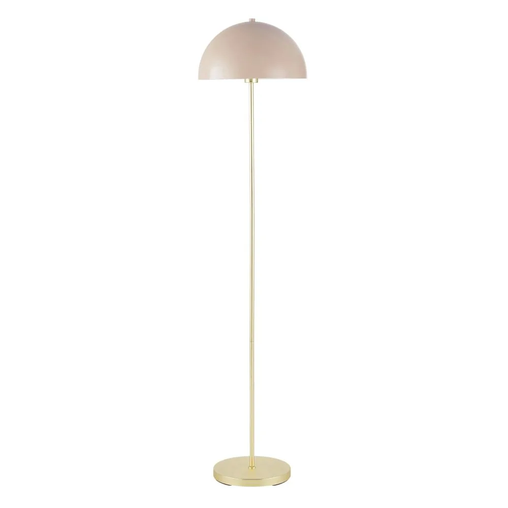 lampadaire vintage en metal dore et rose h