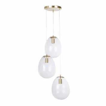 suspension en metal dore et globes en verre