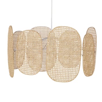 suspension en rotin beige d