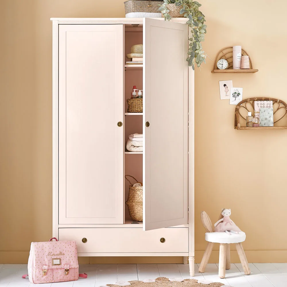 dressing portes tiroirs beige rose