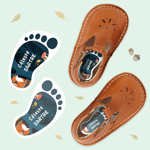 etiquettes autocollantes chaussures enfant