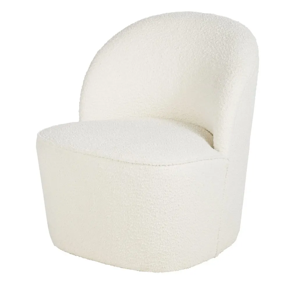 fauteuil professionnel en tissu recycle a bouclettes blanc casse