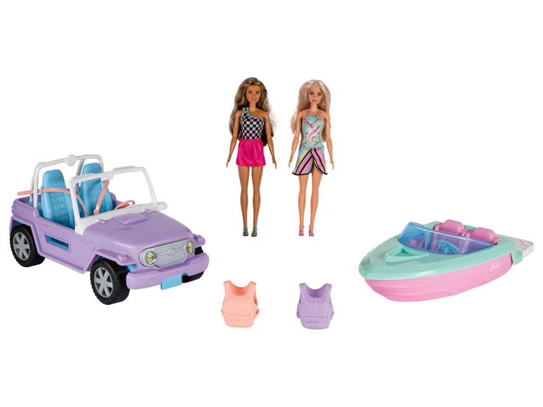 coffret barbie bateau jeep