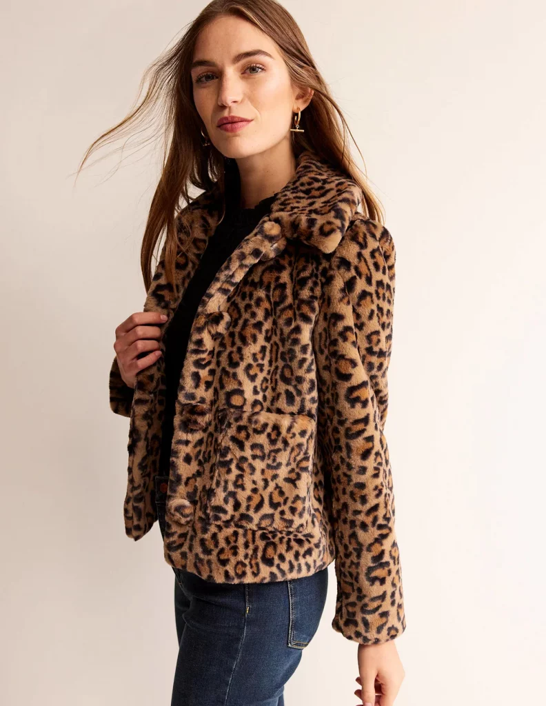 manteau fourrure leopard