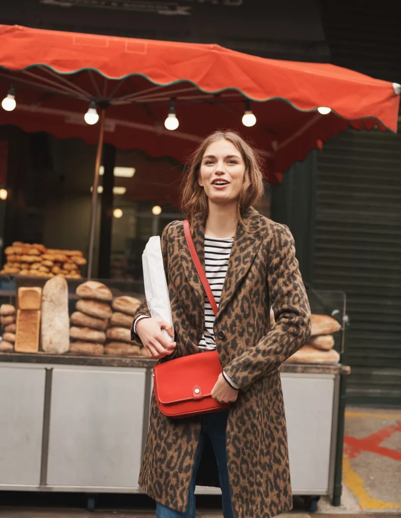 manteau laine leopard