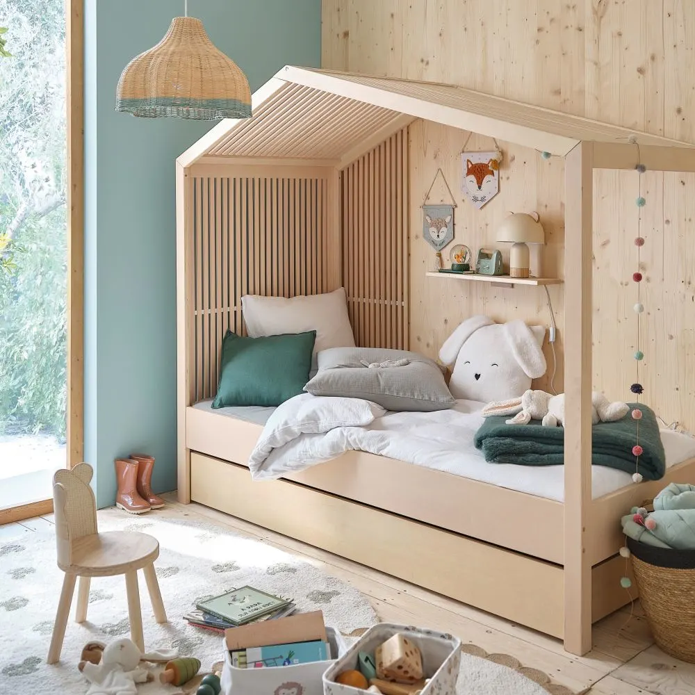 lit cabane enfant claustra tasseau jungle chambre