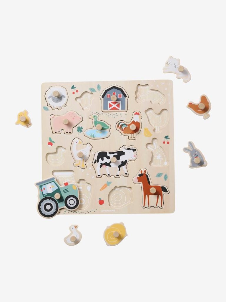 puzzle boutons lovely farm en bois fsc