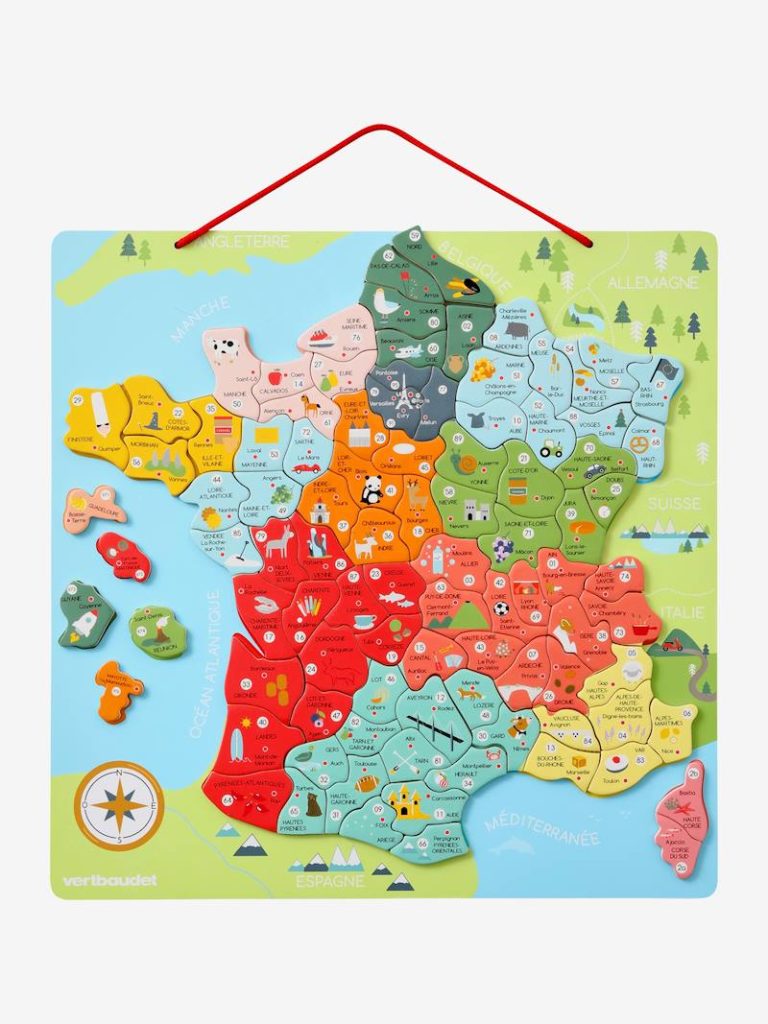 puzzle de la france magnetique en bois fsc