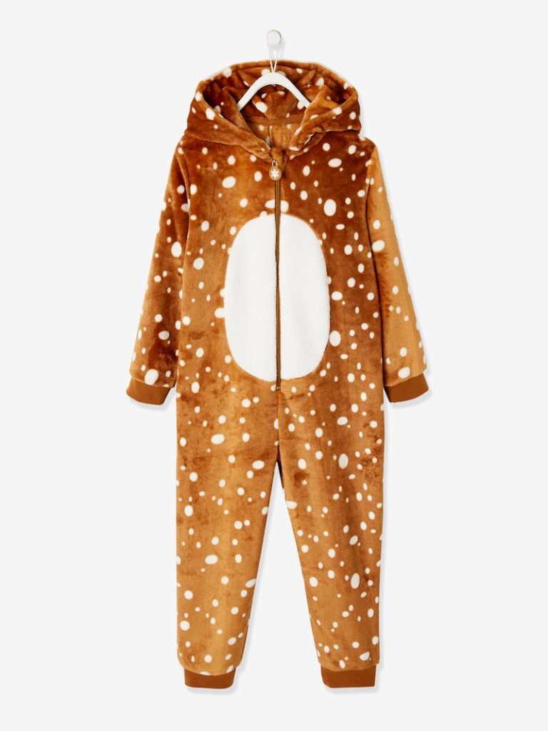 surpyjama renne de noel fille effet peluche