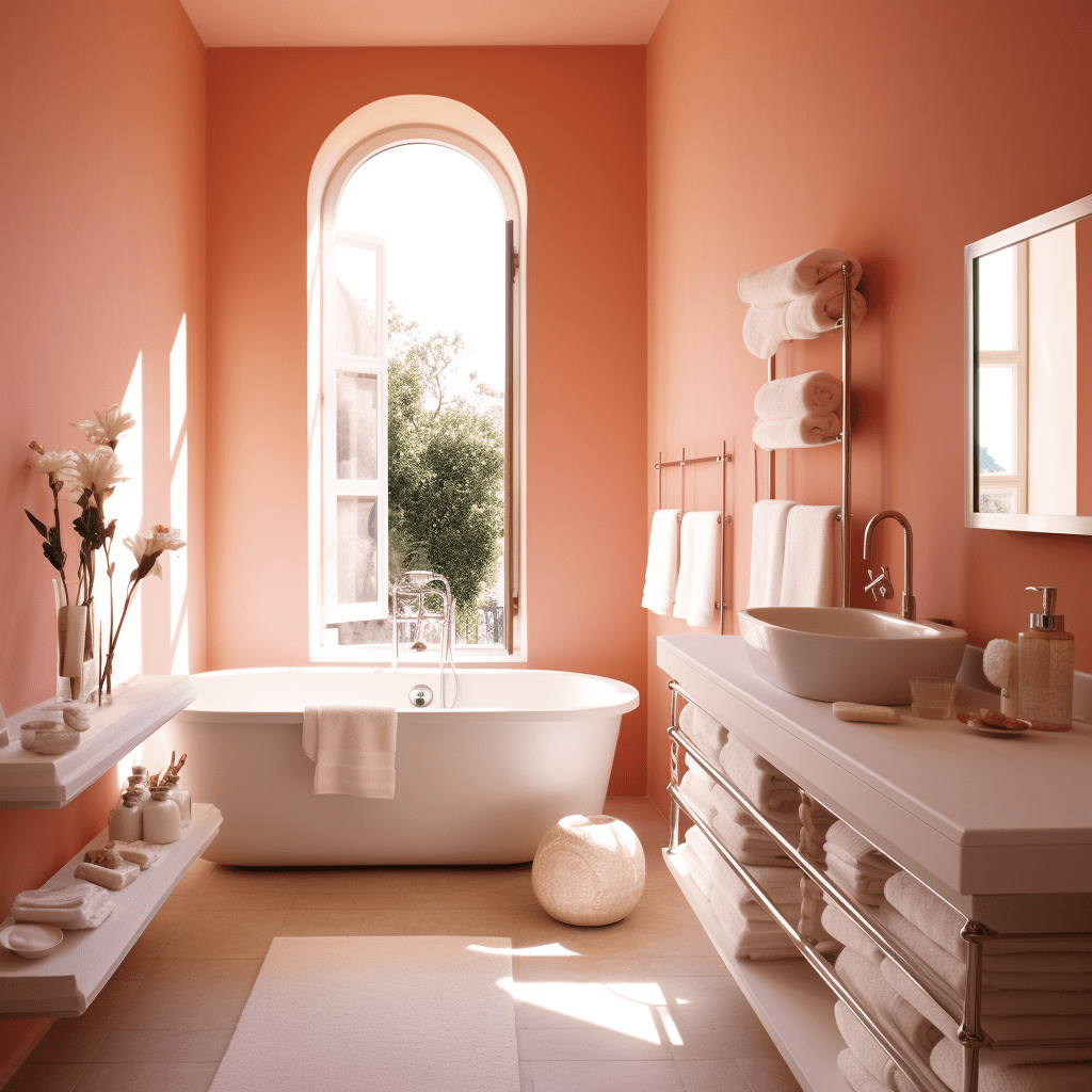 salle de bain corail