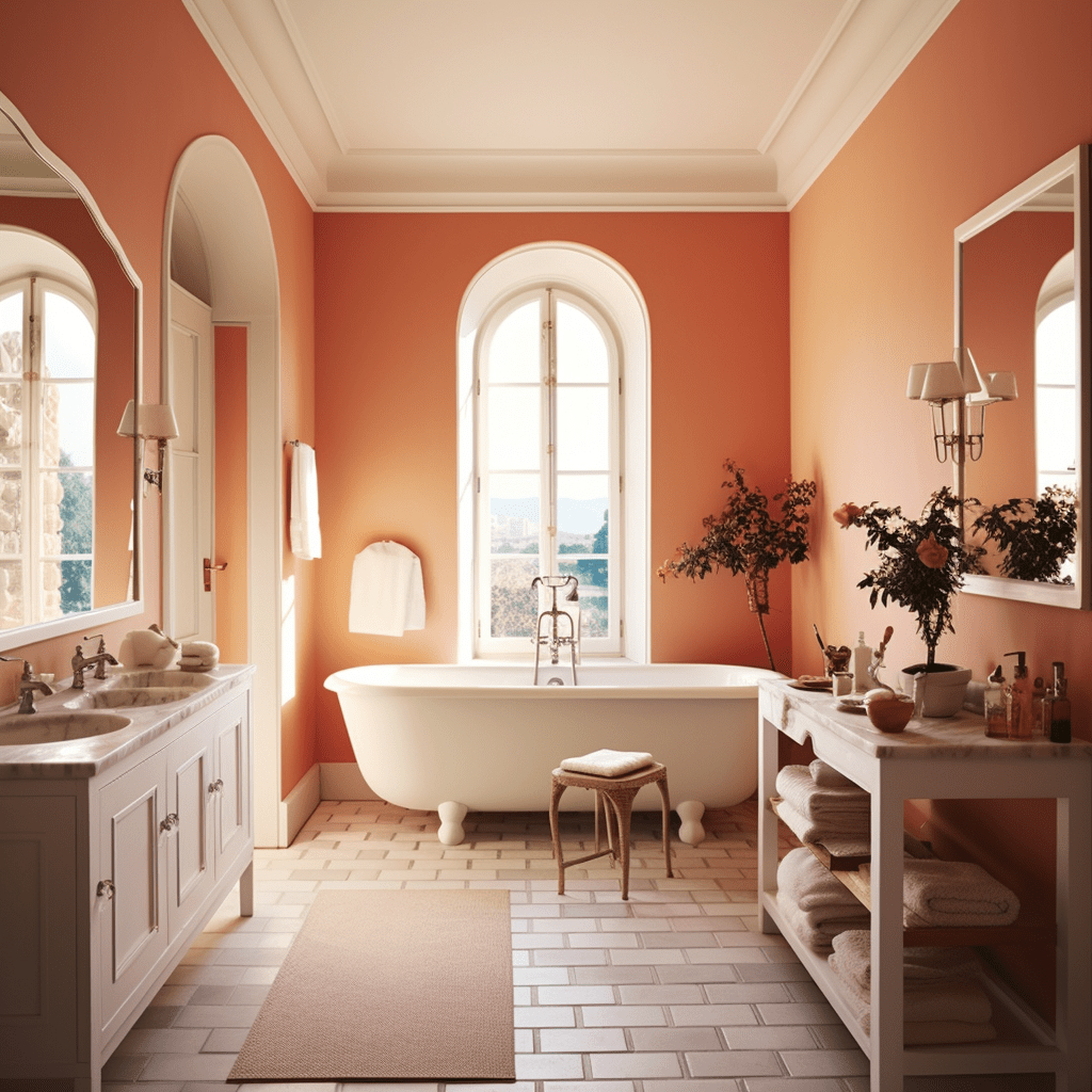 salle de bain couleur corail