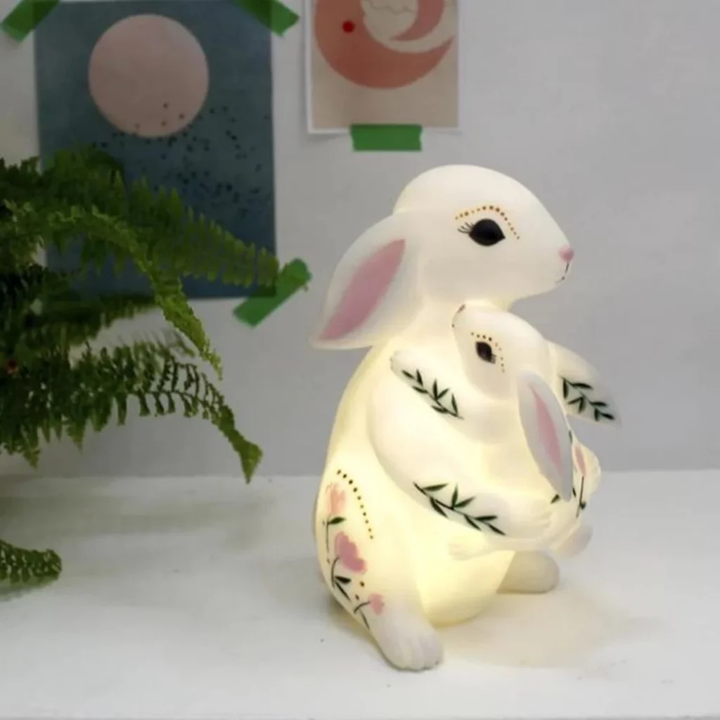 veilleuse enfant lapin maman bebe