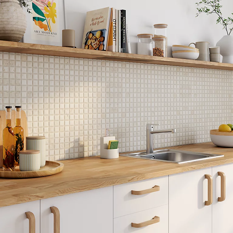 credence travertin mosaique