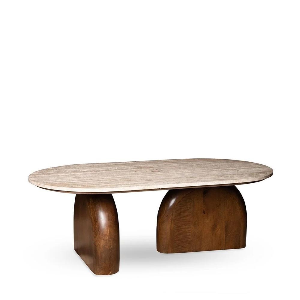table basse travertin manguier