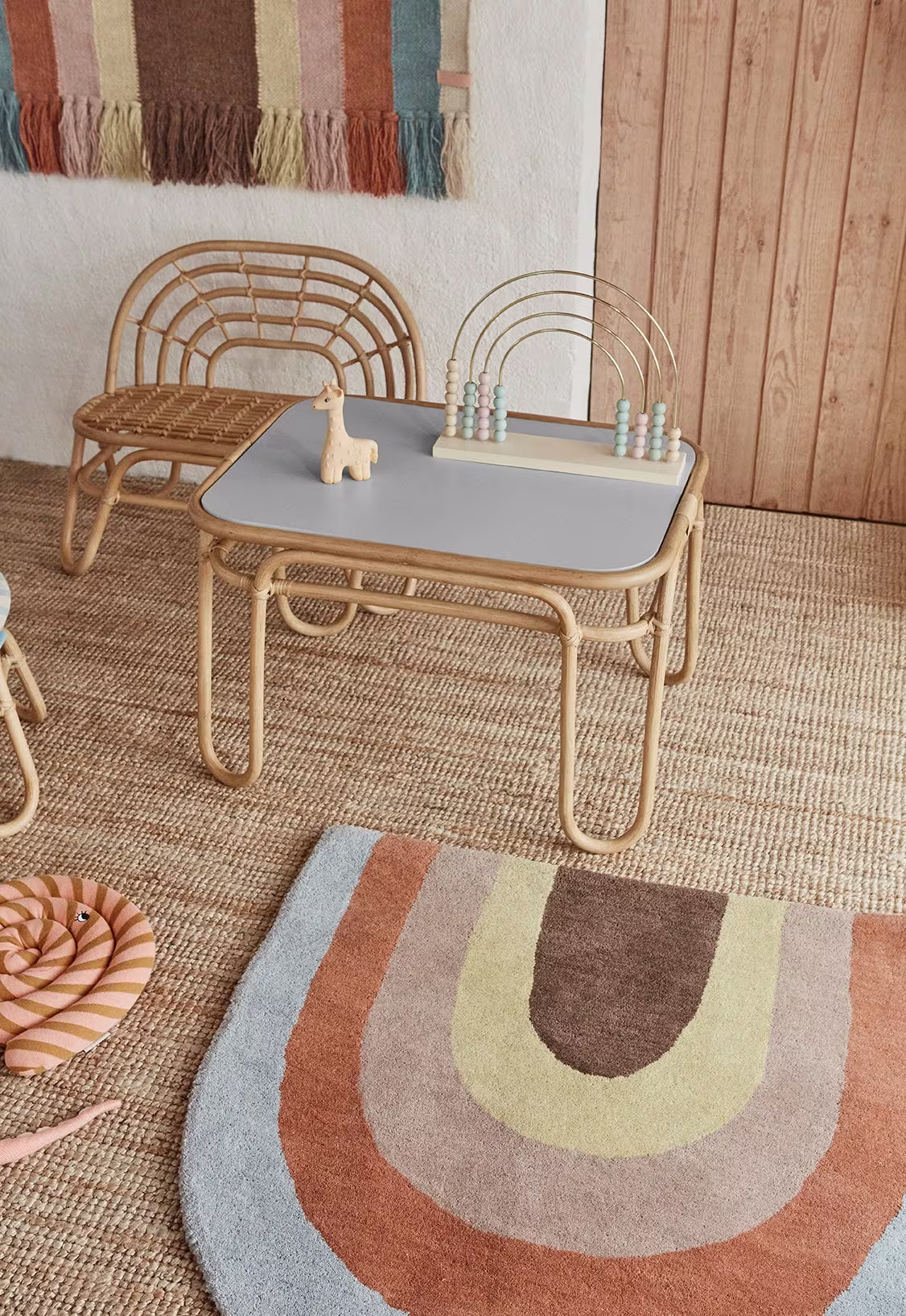 mini table marron rotin h xl x cm