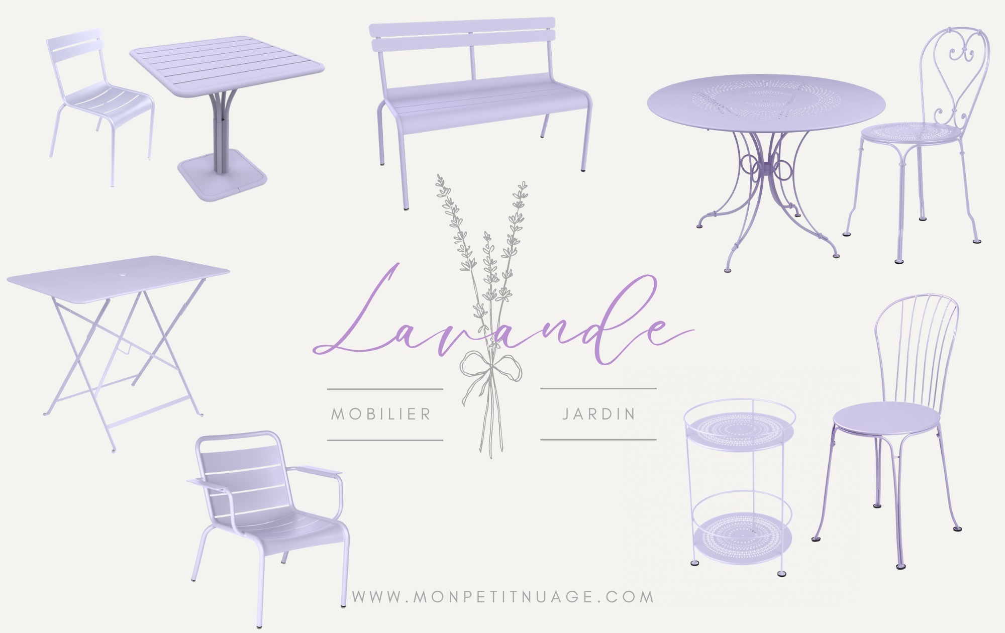 mobilier jardin fermob lavande lilas