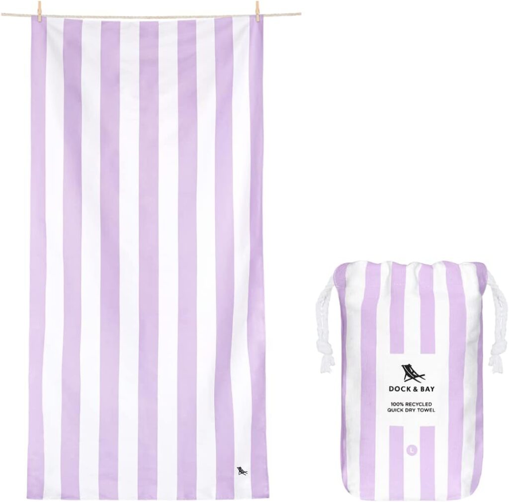 serviette plage sechage rapide rayures