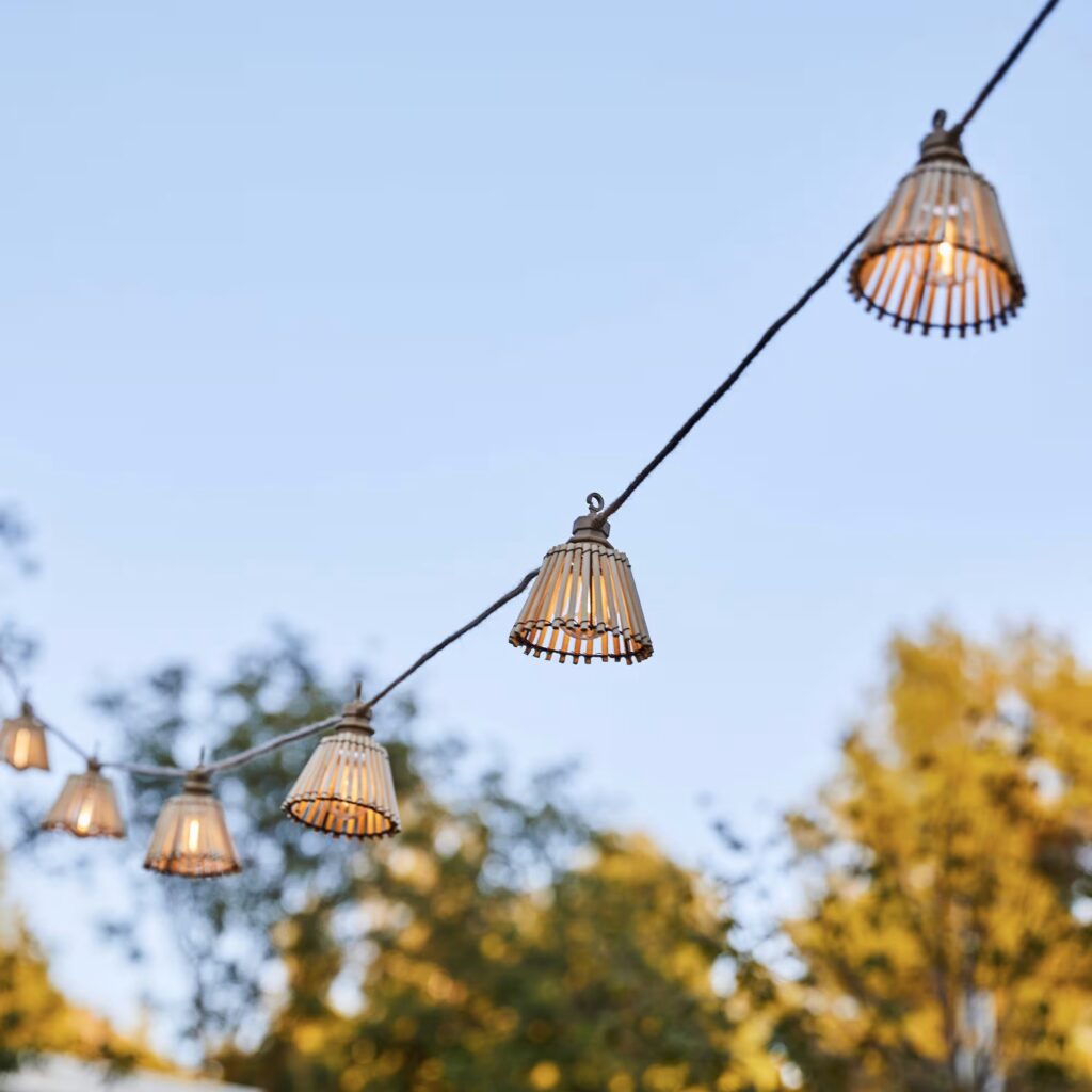 guirlande lumineuse exterieur bambou bois m