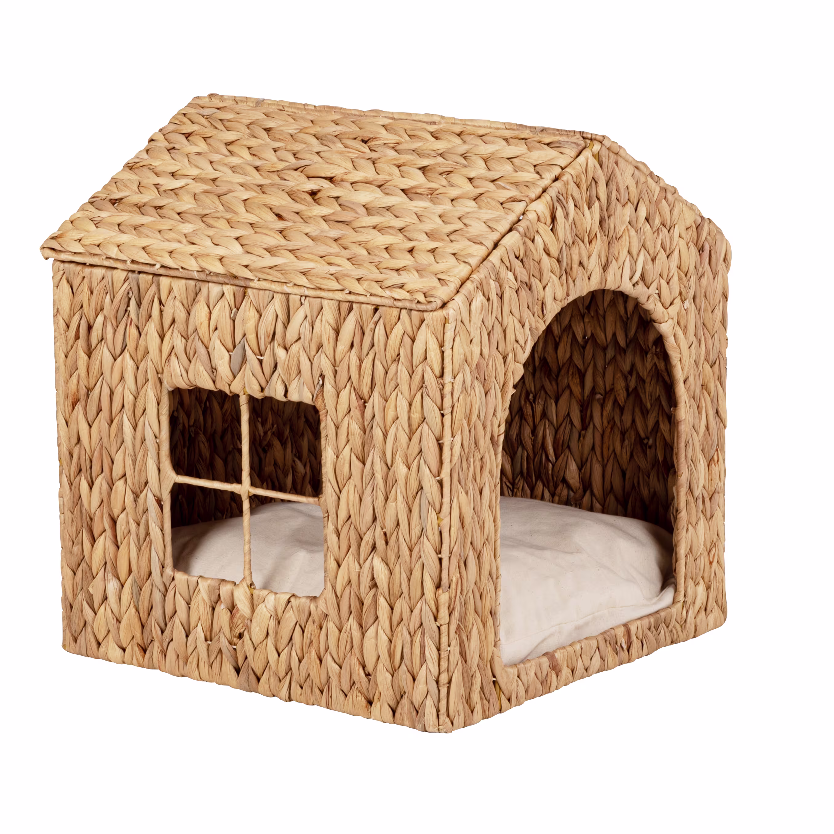 panier maison pour animaux en jacinthe d eau tressee