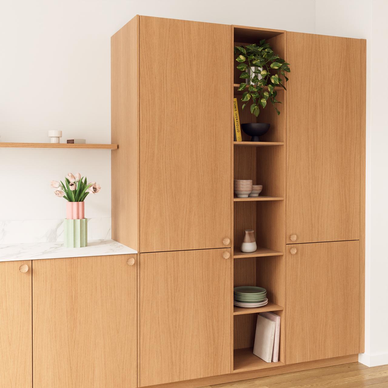 cuisine bois chene ikea facades plum