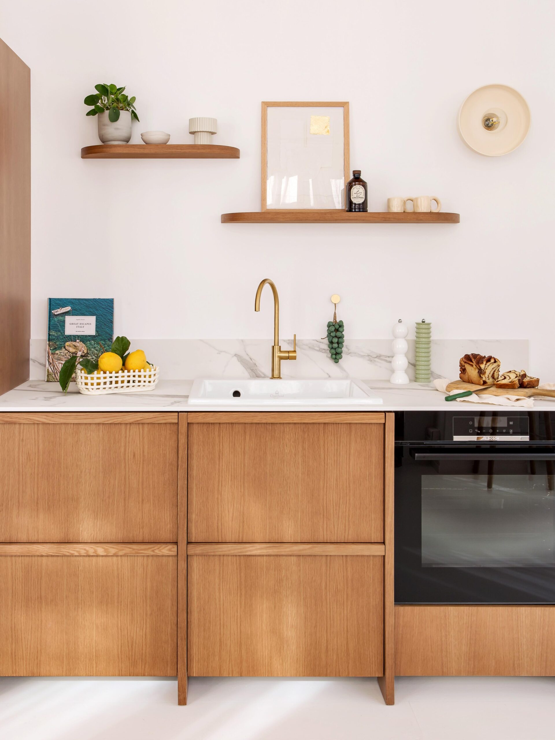 cuisine bois chene ikea facades plum