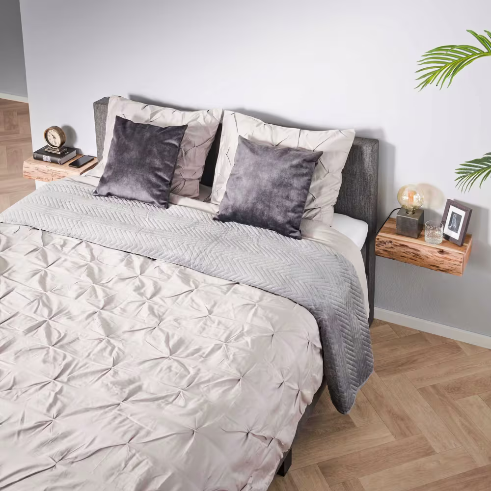 lot de tables de chevet murales avec tiroir en bois massif