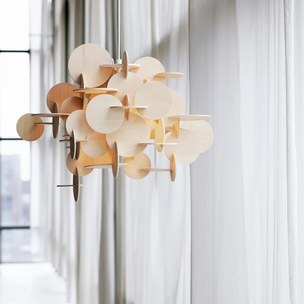 suspension abat jour bois scandinave