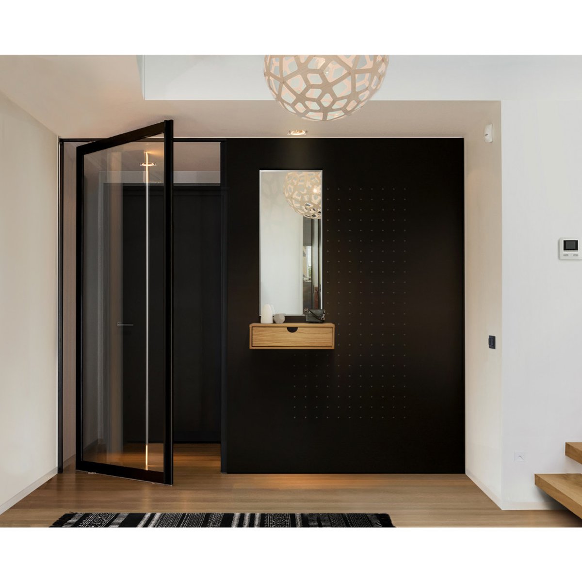 table de chevet murale bois