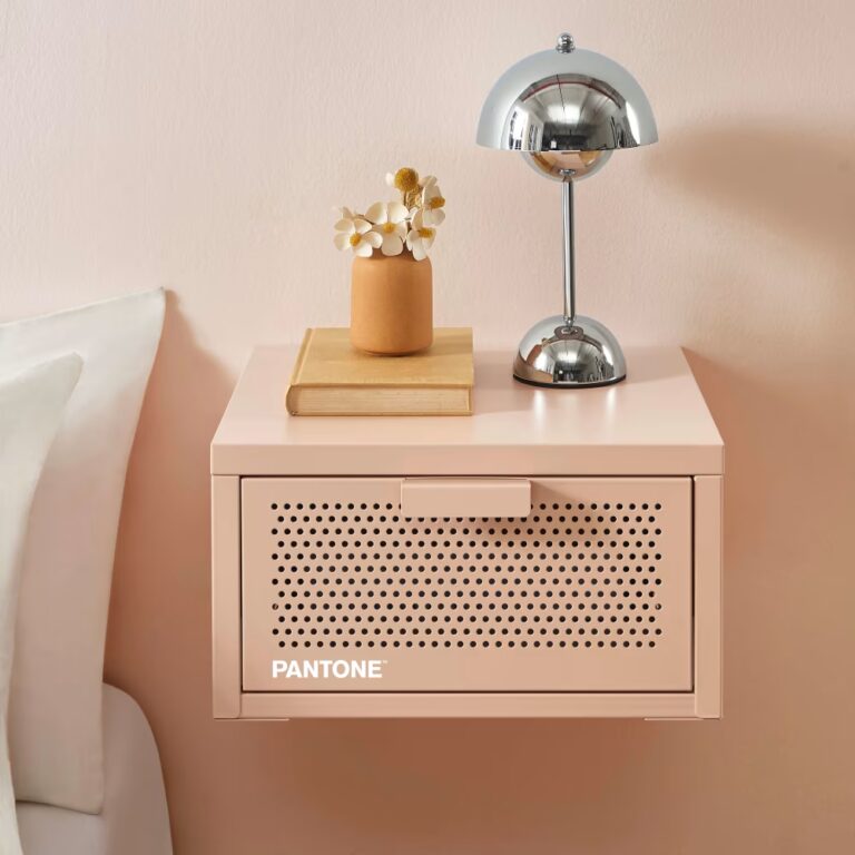 table de chevet murale metal rose blush cm