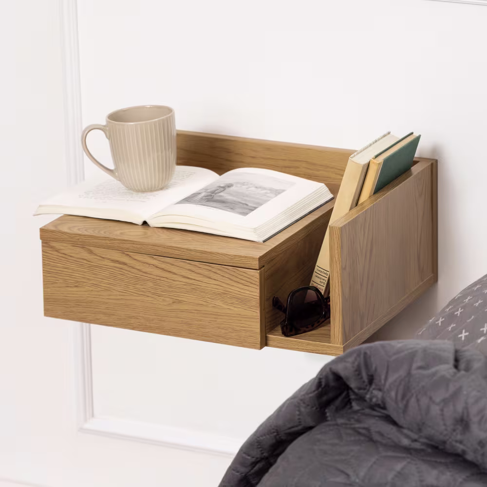 table de chevet murale reversible en bois bois clair